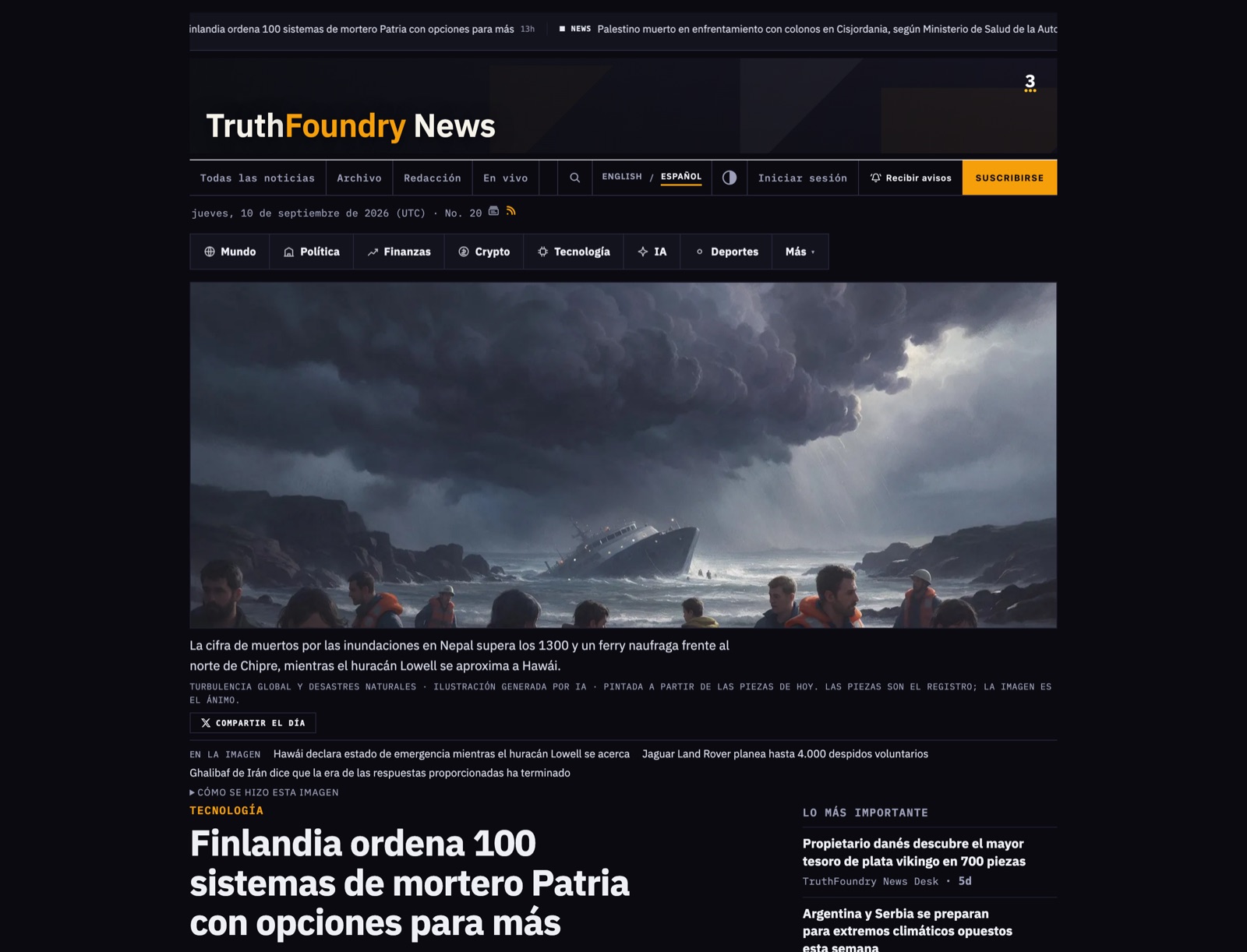 The same paper rendered in Spanish: the navigation, the sections, and the caption all translated