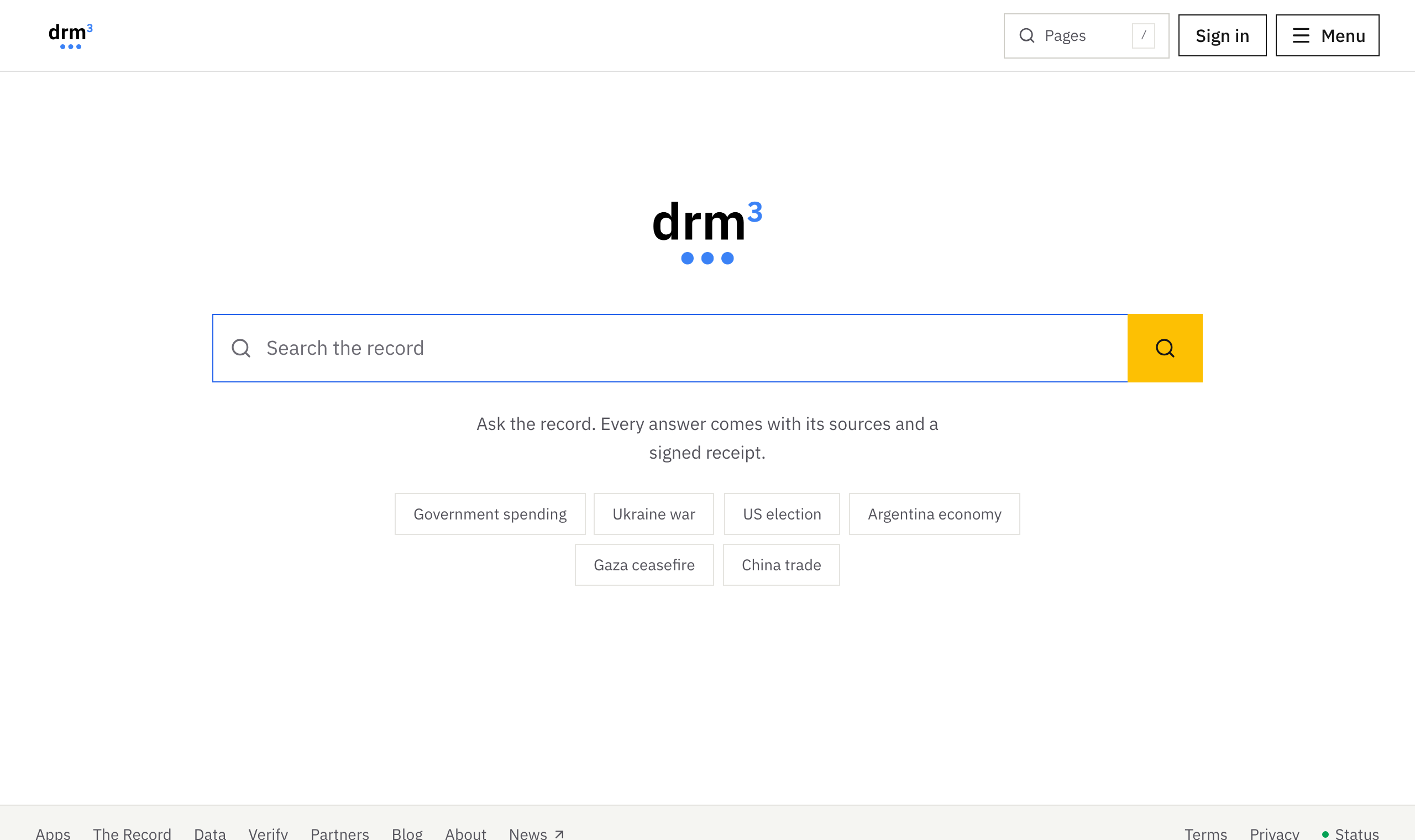 DRM3 search over the record.
