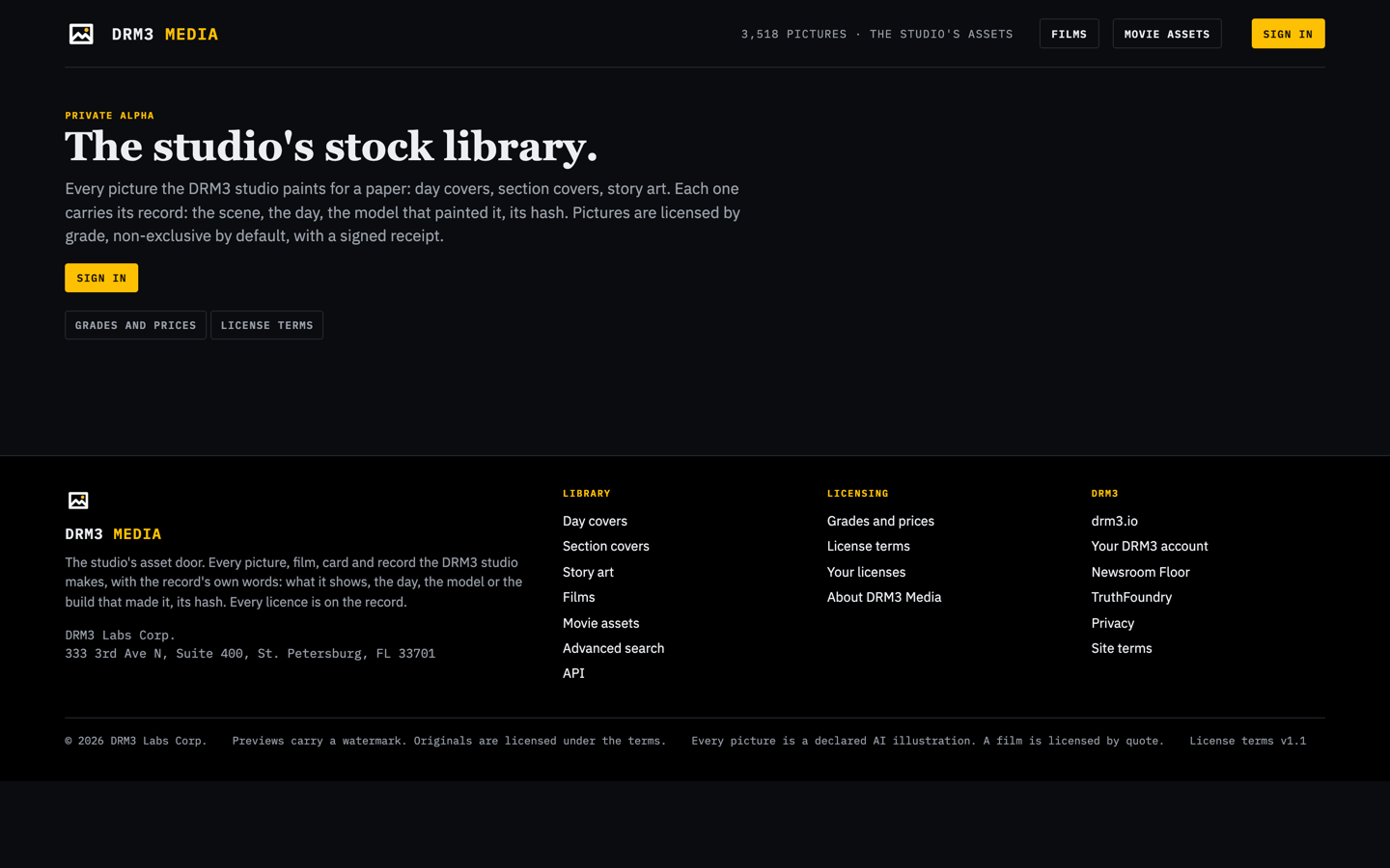 DRM3 Media: the studio's stock library, every picture with its record