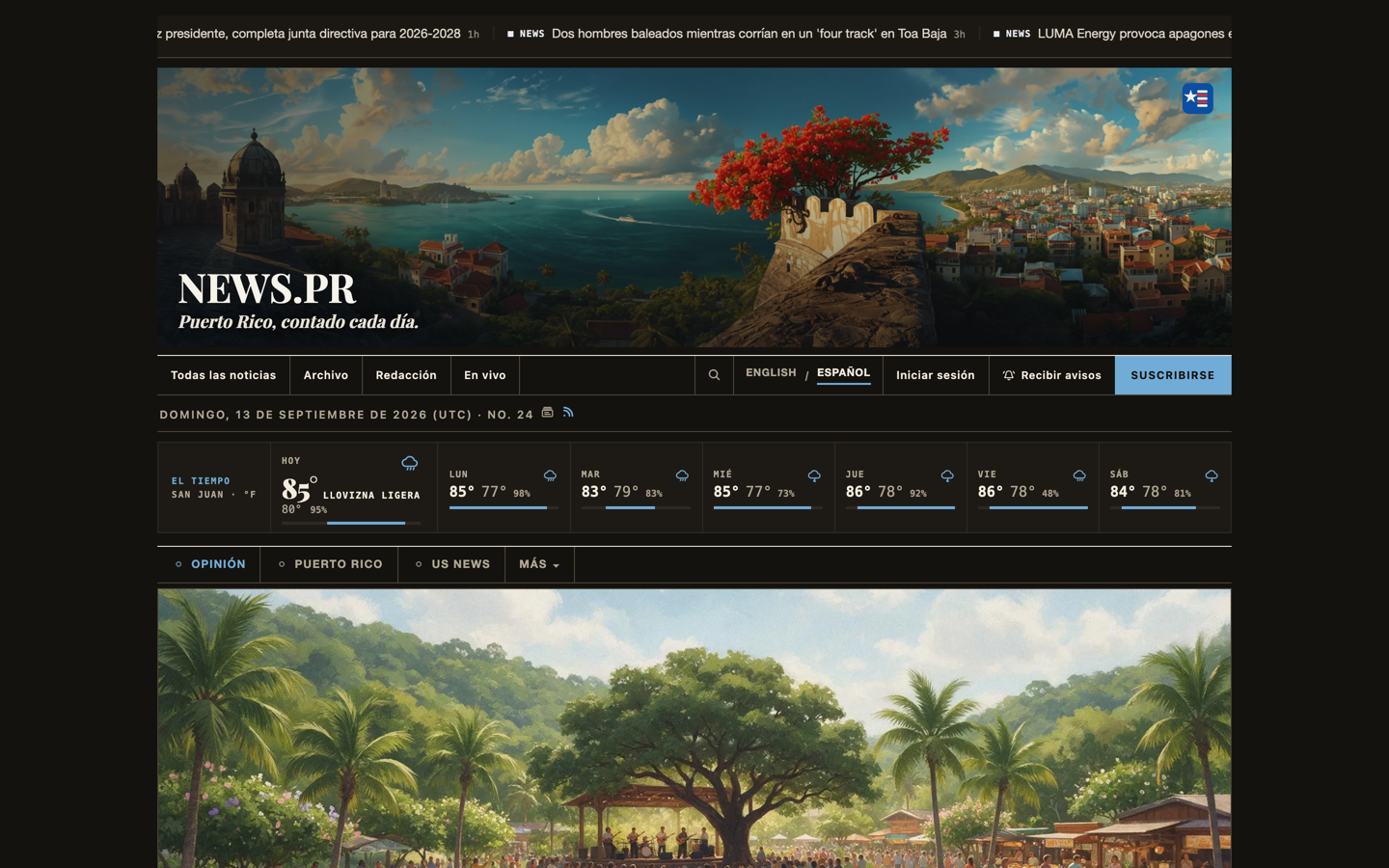 news.pr, a Spanish-first paper on its own domain
