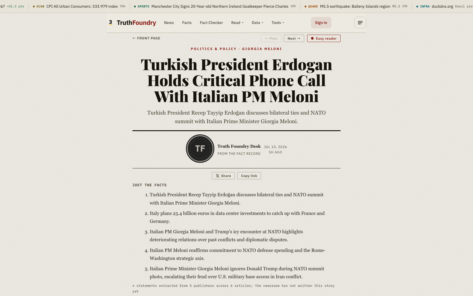 A TruthFoundry story in the easy reader: print typography, Just the facts, the desk byline